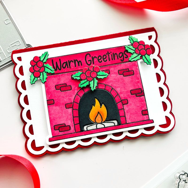 Cozy Fireplace Clear Stamp Set 8 Stamps