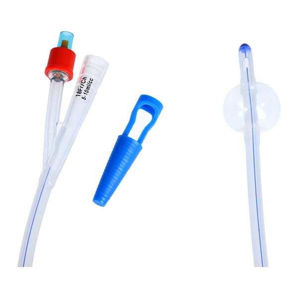 Zarys, urologiczny cewnik Foley'a, dwudrożny z plastikową zastawką i znacznikiem kontrastu RTG, CH 18/5-10 ml, 1 szt.