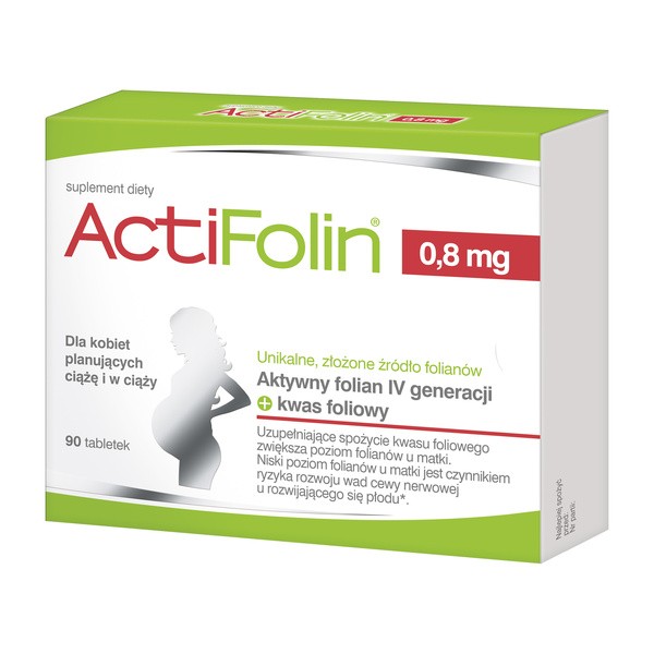 ActiFolin 0,8 mg, tabletki powlekane, 90 szt.