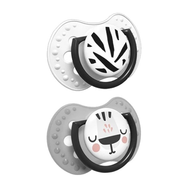 Canpol Lovi, smoczek uspokajający silikonowy, dynamiczny, Salt&Pepper, 18 m+, 2 szt.