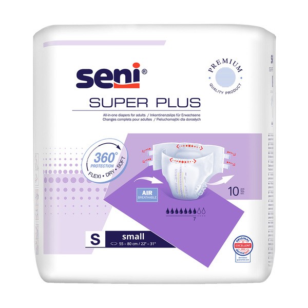 Seni Super Plus, pieluchomajtki dla dorosłych, rozmiar S, 10 szt.