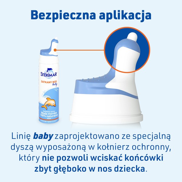 Sterimar Zatkany Nos Baby, hipertoniczny spray do nosa dla niemowląt, 50 ml