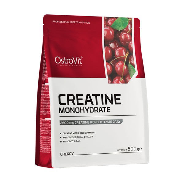OstroVit Creatine Monohydrate, smak wiśniowy, proszek, 500 g