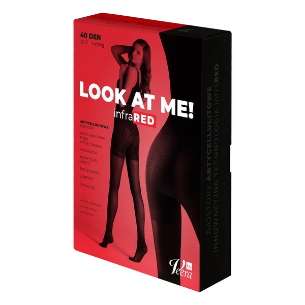 Look At Me! by Veera, rajstopy antycellulitowe, 40 DEN, kolor cielisty, rozmiar S