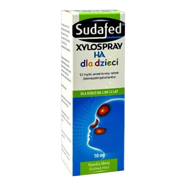 Sudafed XyloSpray HA dla dzieci, 0,5mg/ml, aerozol do nosa, (import równoległy, InPharm), 10 ml