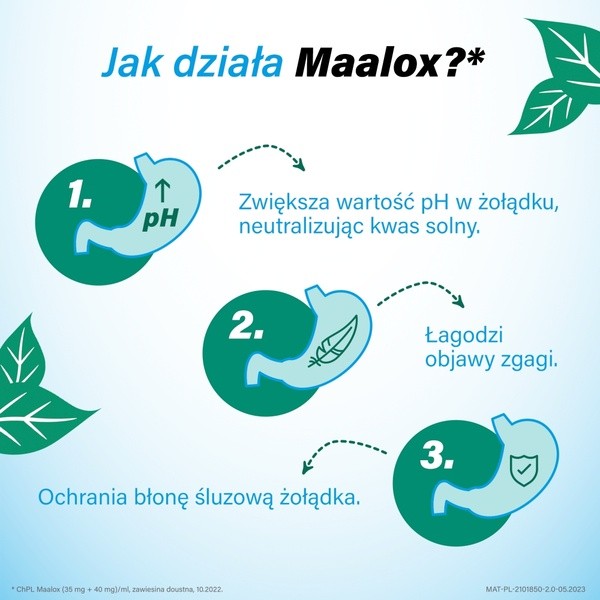 Maalox, (35 mg+40mg)/ml, zawiesina doustna, 250 ml