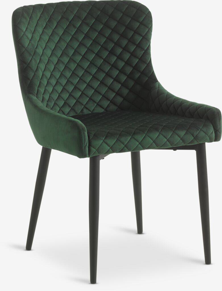 PEBRINGE velour spisebordsstol grøn og sort