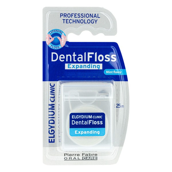 Elgydium Dental Floss, nici dentystyczne, pęczniejące, miętowe, 25 m