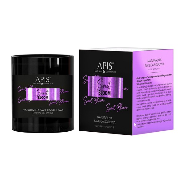 Apis, naturalna świeca sojowa Sweet Bloom, 220 g