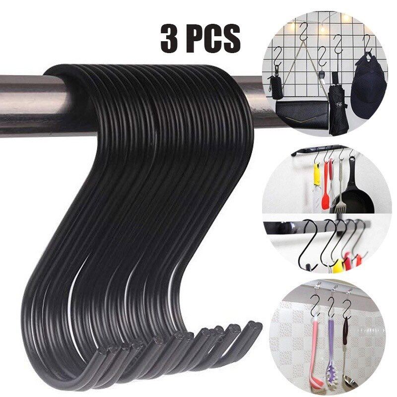 Lot de 3 crochets de cuisine ronds et robustes en forme de S