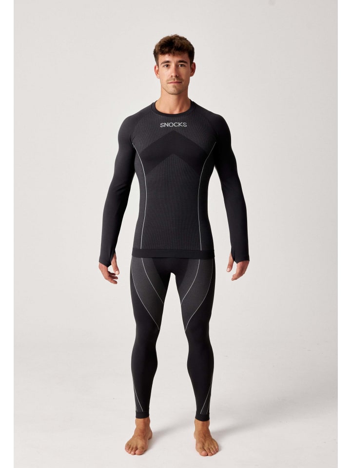 SNOCKS Thermoshirt mit Daumenloch 1 Stück in Schwarz günstig kaufen