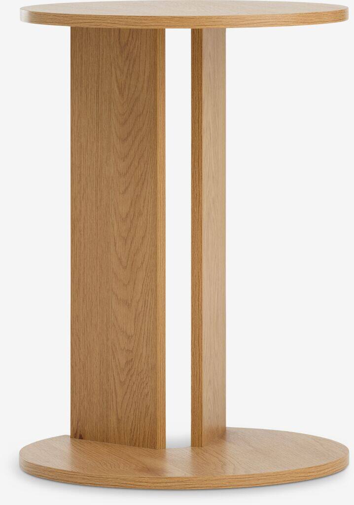RAASTED Hjørnebord RAASTED Ø40 1 hylde egetræsfarve