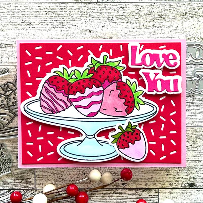 more4chocolatestrawberries Clear Stamp Set