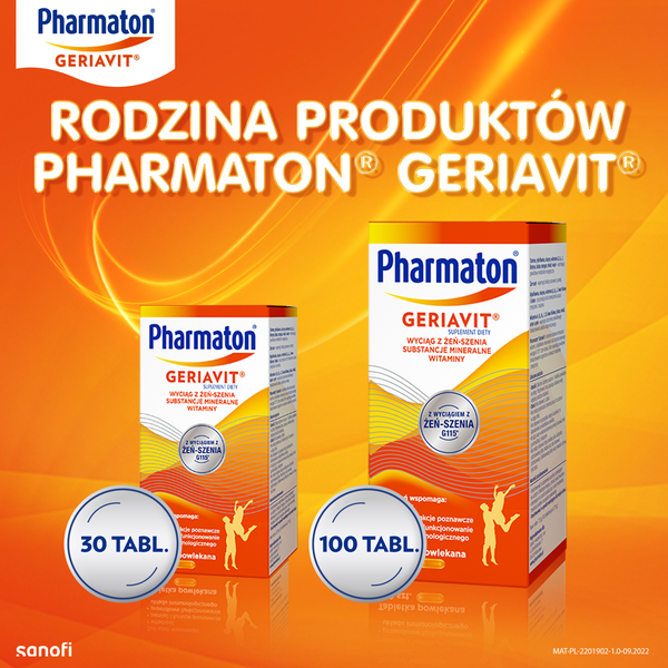 Pharmaton Geriavit, tabletki powlekane, 100 szt.