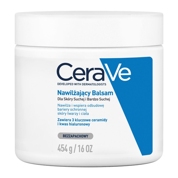 Zestaw CeraVe, nawilżający balsam do twarzy i ciała z ceramidami do skóry suchej i bardzo suchej, 454 g + opakowanie uzupełniające refill, 454 g