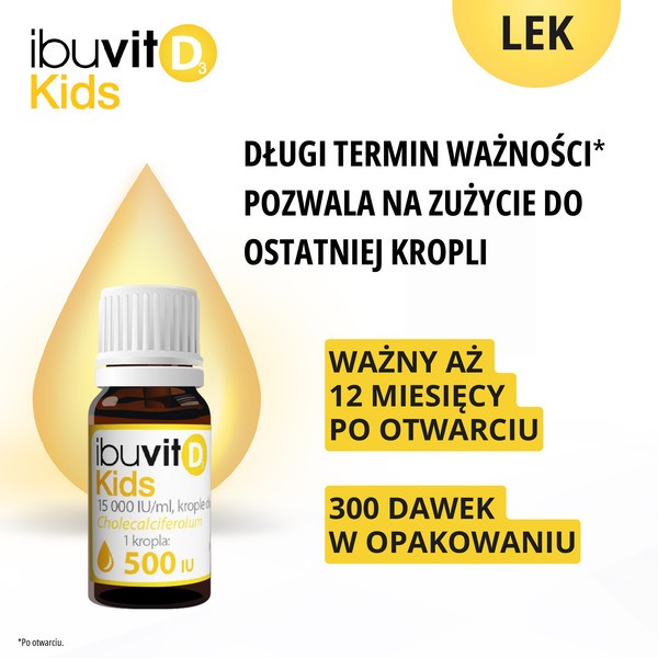 Ibuvit D3 Kids, 15000 IU/ml, krople doustne, 10 ml