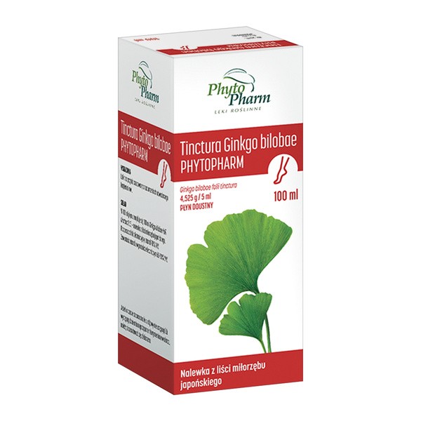 Tinctura Ginkgo bilobae Phytopharm, płyn doustny, 100 ml