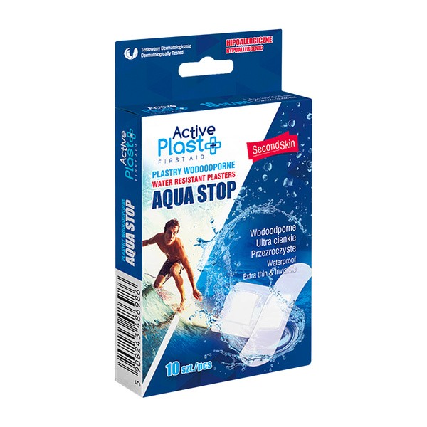 Active Plast, Plastry Wodoodporne Aqua Stop, mix, 10 szt.