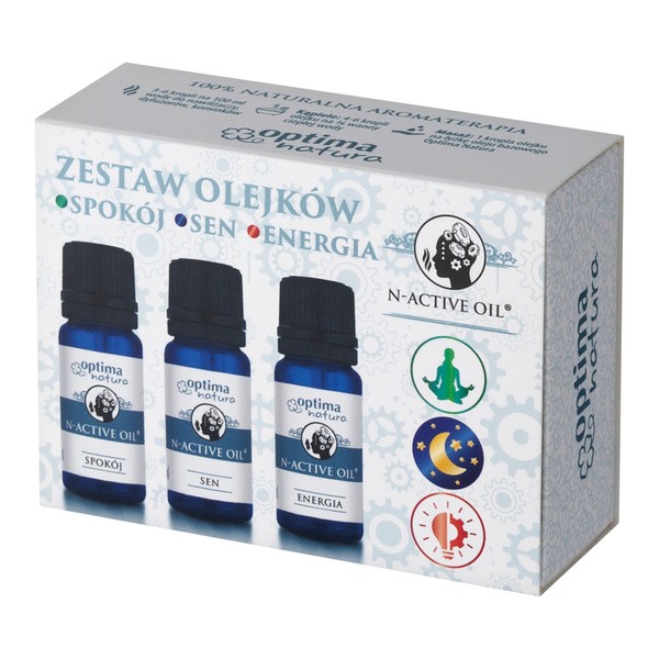 Optima Natura N-Active oil, zestaw Spokój & Sen & Energia