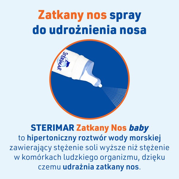 Sterimar Zatkany Nos Baby, hipertoniczny spray do nosa dla niemowląt, 50 ml