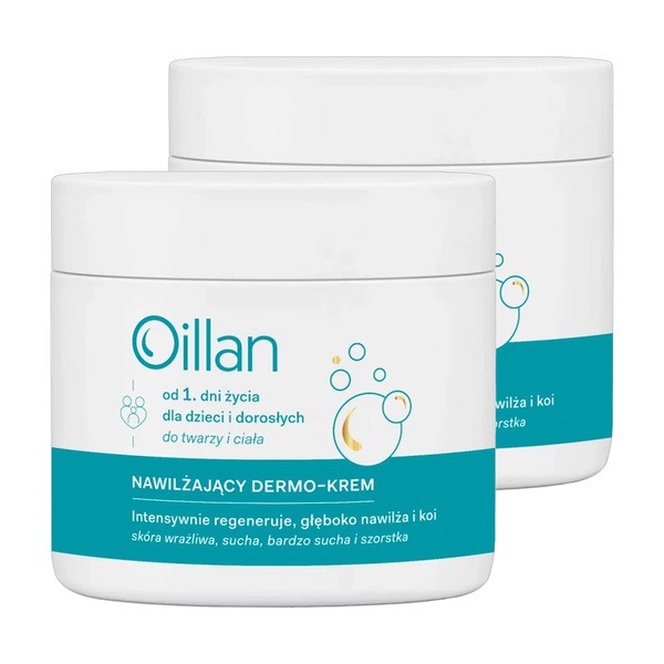 Zestaw 2 x Oillan, nawilżający dermo-krem, 500 ml