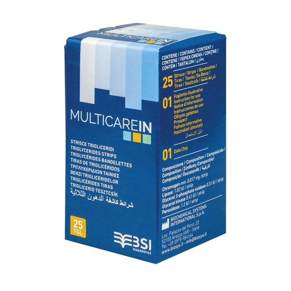 MultiCareIn, paski testowe do pomiaru trójglicerydów, 25 szt.