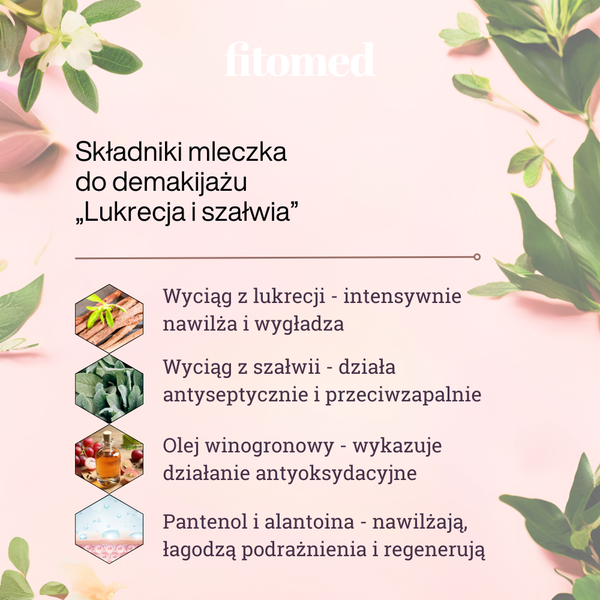 Fitomed, mleczko do demakijażu, Lukrecja i Szałwia, 200 g
