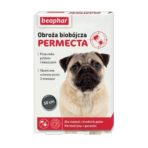 Beaphar, obroża biobójcza PERMECTA dla małych i średnich psów, 50 cm, 1 szt.