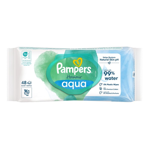 Pampers Harmonie Aqua, chusteczki nawilżane, 48 szt.