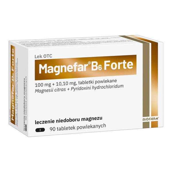 Magnefar B6 Forte, tabletki powlekane, 90 szt.