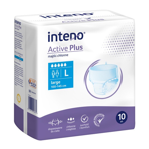 Inteno Active Plus, majtki chłonne, rozmiar L, 10 szt.