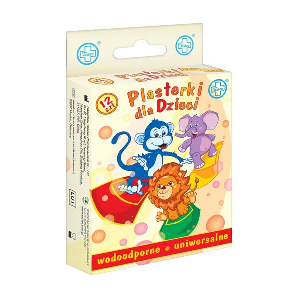 Testeo, plastry dla dzieci, wodoodporne, 12 szt.