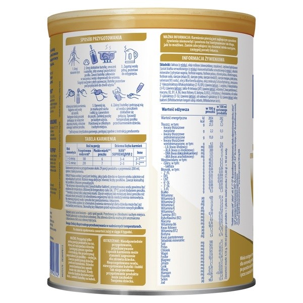 Nestle Nan Supremepro 2, mleko następne w proszku dla niemowląt powyżej 6. miesiąca, 800 g