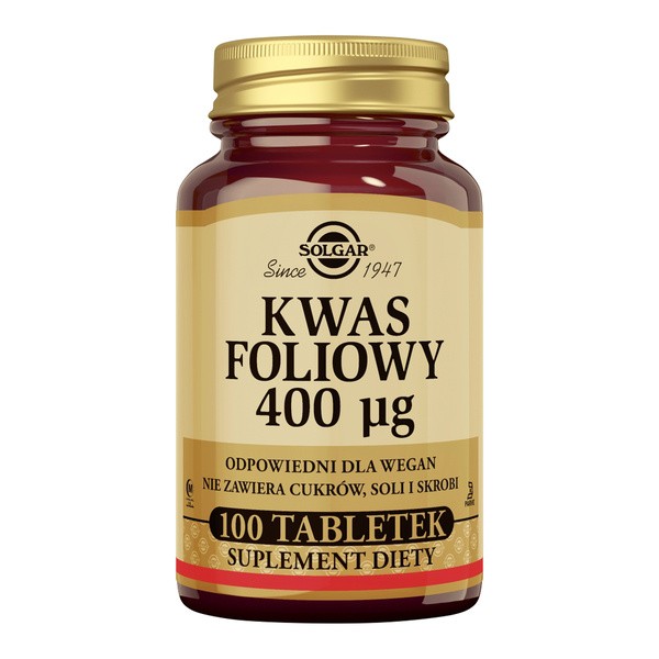 Solgar Kwas foliowy, tabletki, 100 szt.