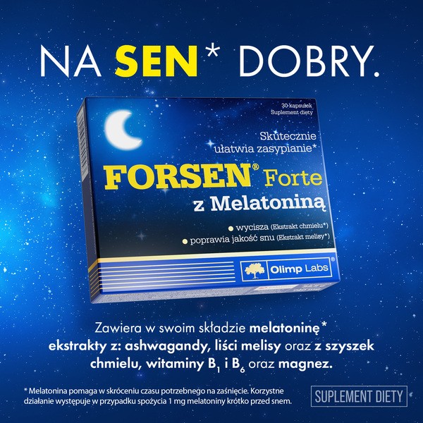 Olimp Forsen Forte z melatoniną, kapsułki, 30 szt.