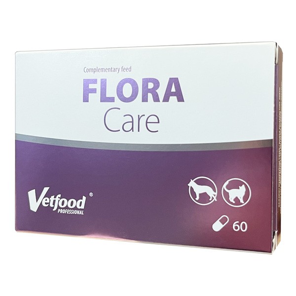 Vetfood Flora Care, synbiotyk wspierający mikroflorę jelitową dla psów i kotów, kapsułki, 60 szt.