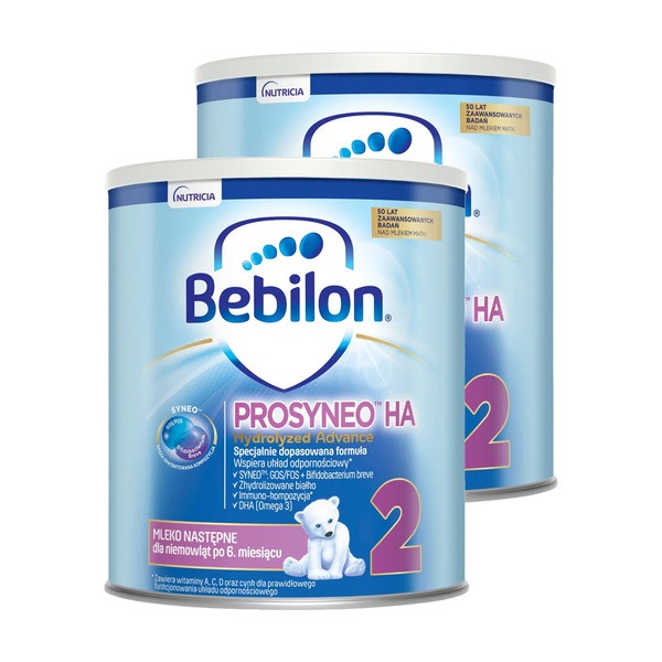 Zestaw 2x Bebilon Prosyneo HA 2, mleko następne dla niemowląt po 6. miesiącu, 400 g