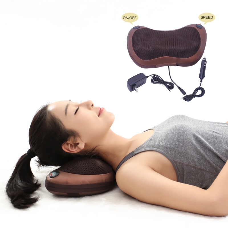 Poduszka masująca do głowy i szyi, wibrator elektryczny, ramiona i plecy, ogrzewanie, ugniatanie, terapia podczerwienią, masażer szyi, relaks