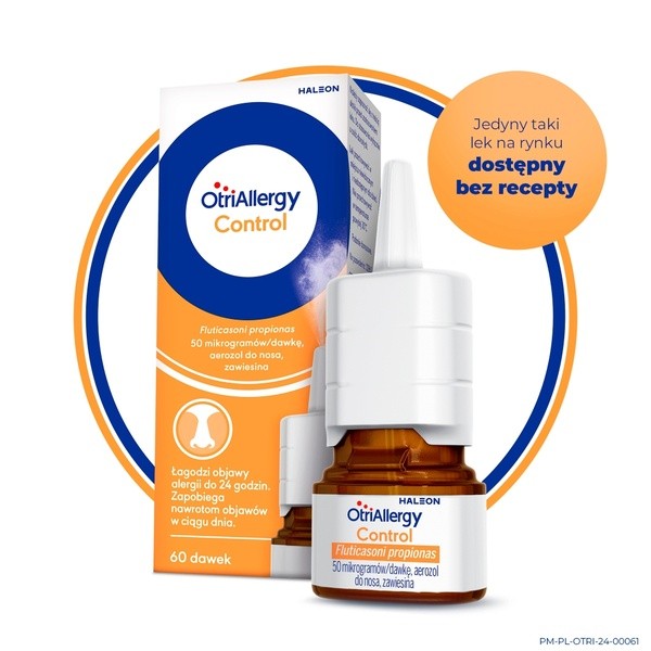 OtriAllergy Control, 50 mikrogramów/dawkę, aerozol do nosa, 60 dawek