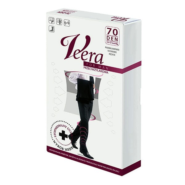 Veera For Man, skarpety męskie, 70 DEN, czarny, rozmiar 2/M (41-43)