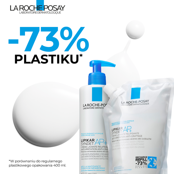 La Roche-Posay Lipikar Syndet AP+, krem myjący uzupełniający poziom lipidów, przeciw podrażnieniom skóry, uzupełnienie, 400 ml
