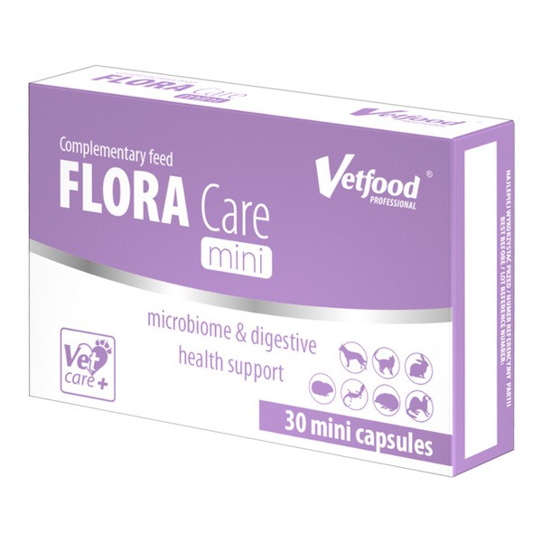 Vetfood Flora Care, synbiotyk wspierający mikroflorę jelitową dla zwierząt, kapsułki, 30 szt.