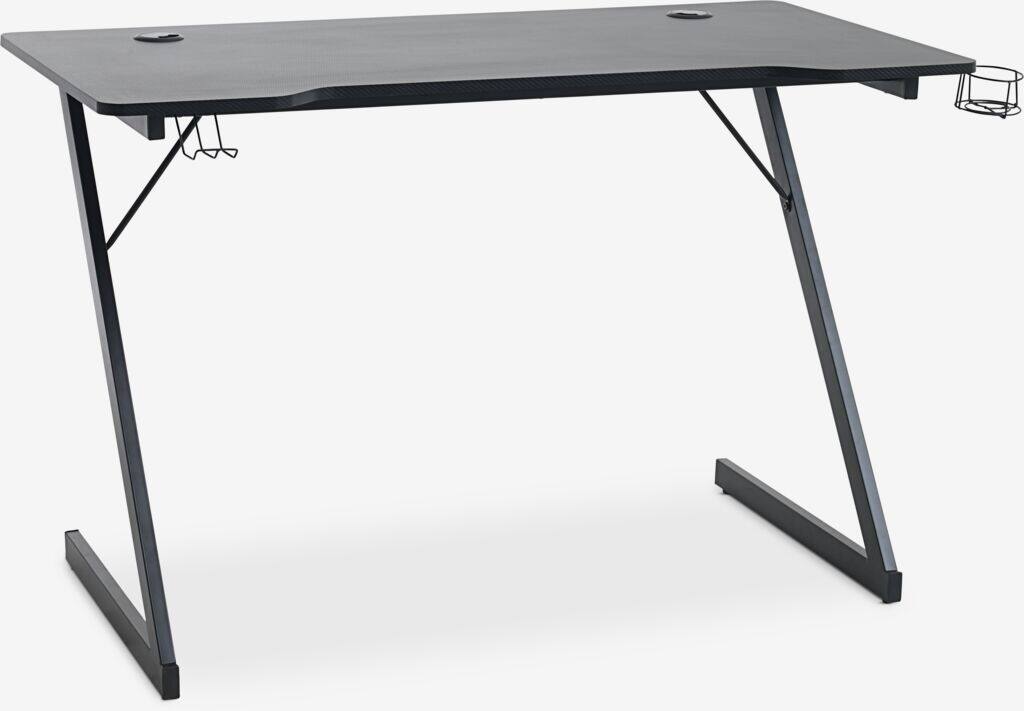 HALSTED 60x120 Gamingbord med Kop- og Hovedtelefonholder, Sort