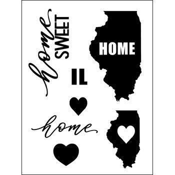 Illinois State Clear Stamp Set of 7