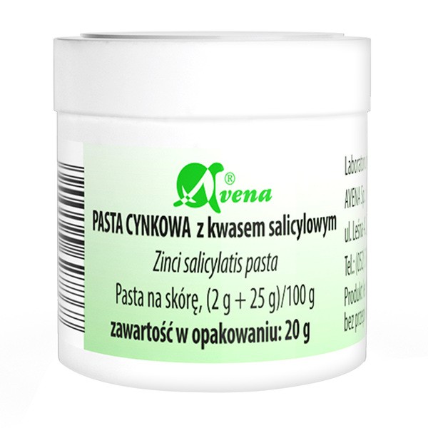 Pasta Lassara, (Avena), maść cynkowa z kwasem salicylowym, 20 g