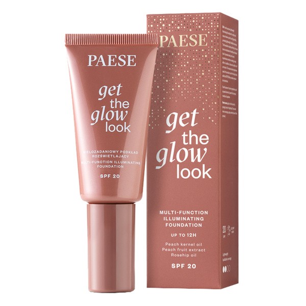 Paese Get The Glow Look, podkład rozświetlający, 1N Light Beige, 30 ml