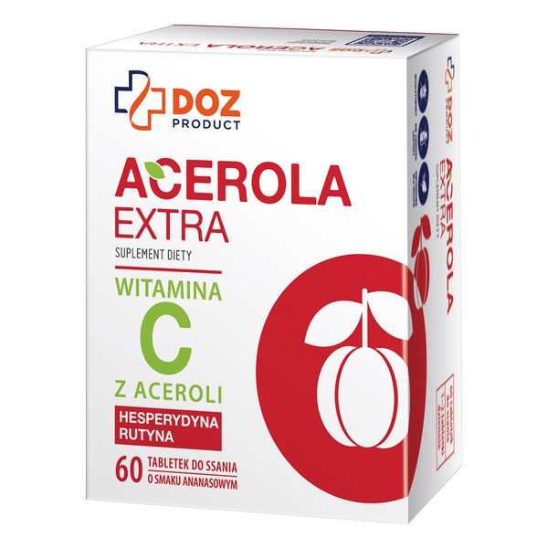 DOZ Product Acerola Extra, tabletki do ssania, smak ananasowy, 60 szt.