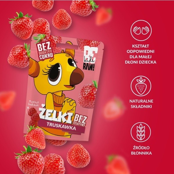 BeRaw! Kids, truskawka, żelki owocowe, 35 g