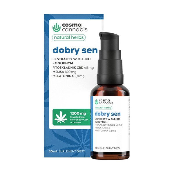 Cosma Cannabis Natural Herbs, Dobry Sen, olejek w kroplach, 30 ml