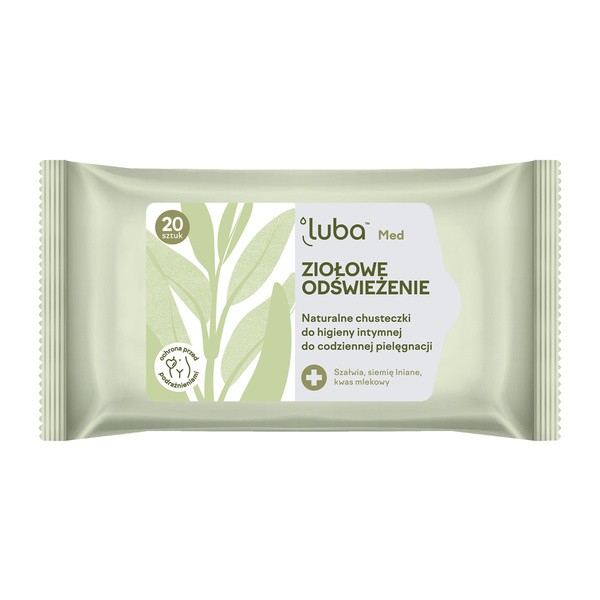 Luba Med Ziołowe Odświeżenie, chusteczki do higieny intymnej do codziennej pielęgnacji, 20 szt.